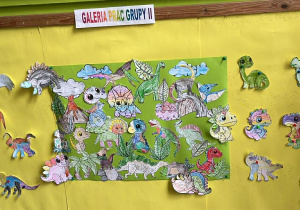 Praca plastyczna "Świat dinozaurów".